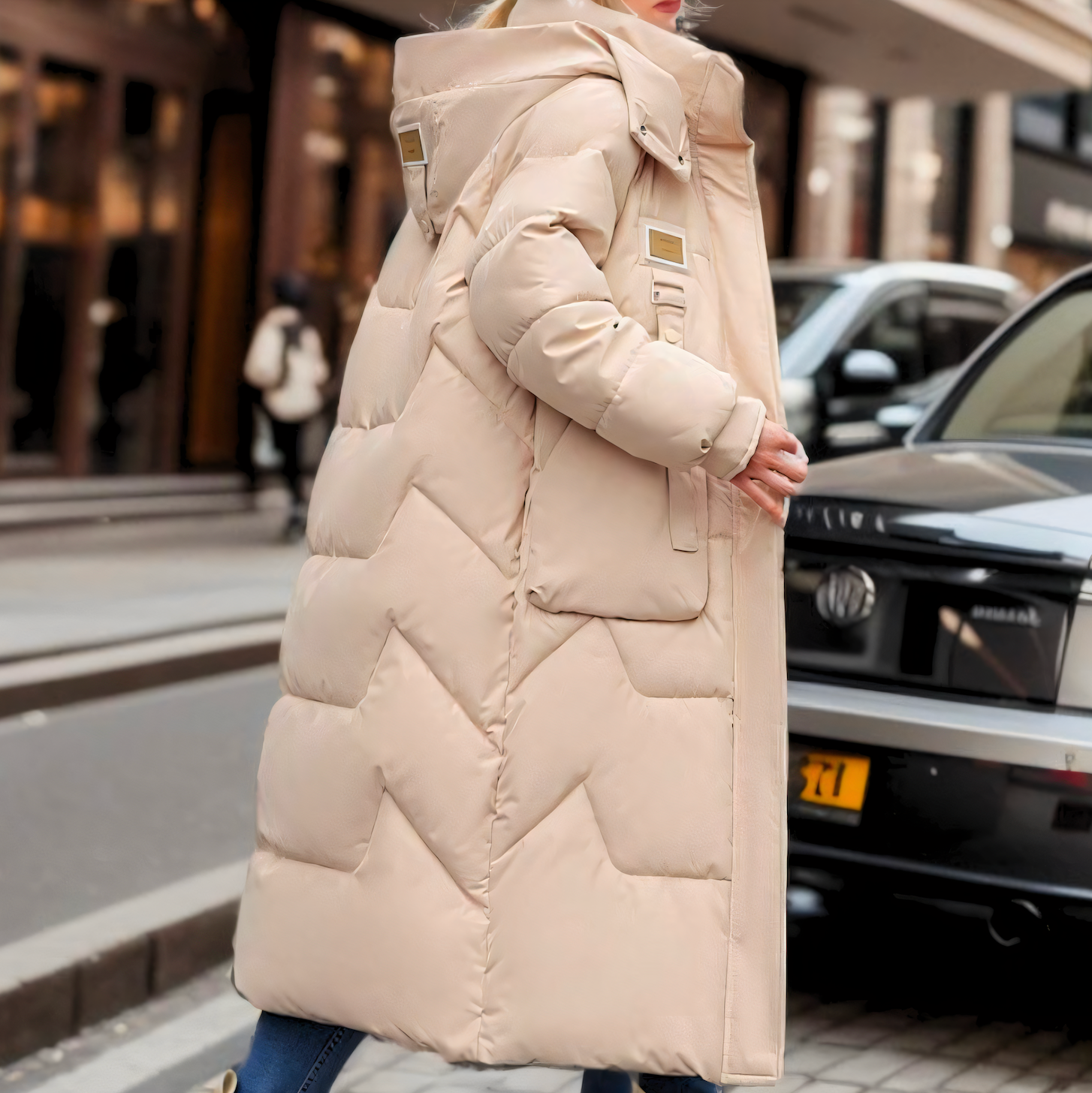 Cappotto da donna lungo trapuntato impermeabile invernale elegante