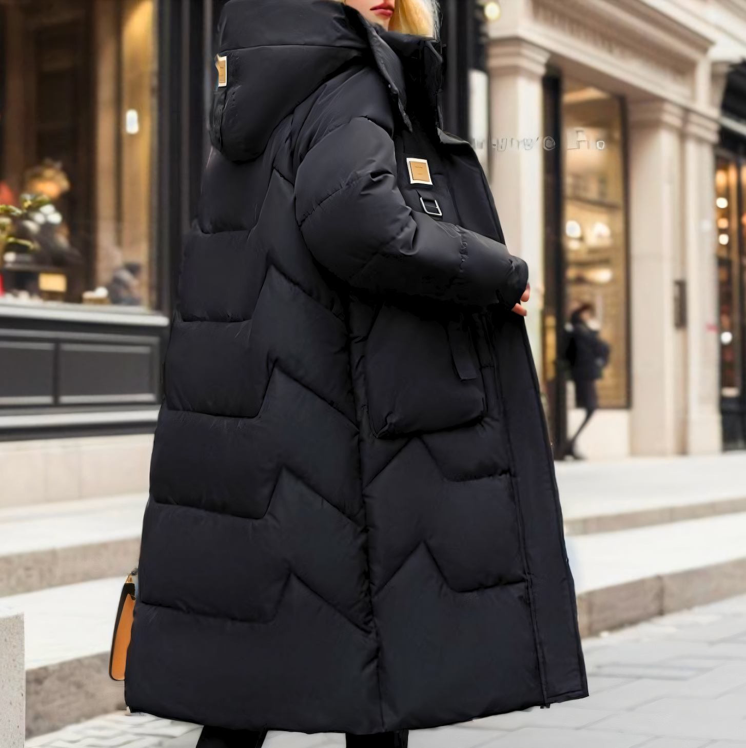 Cappotto da donna lungo trapuntato impermeabile invernale elegante