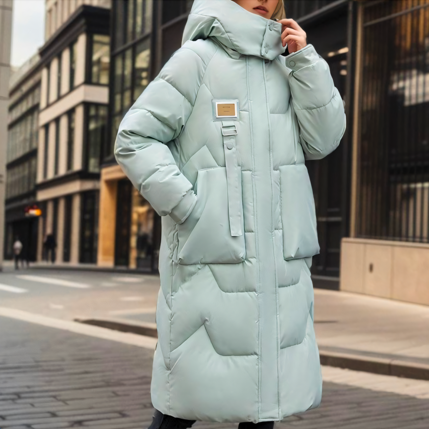 Cappotto da donna lungo trapuntato impermeabile invernale elegante