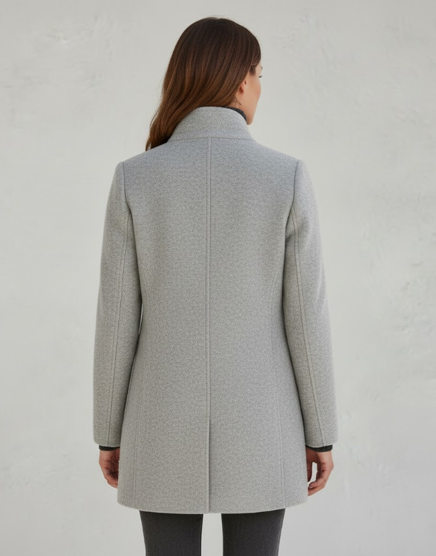 Kort frakke i uldblanding til kvinder moderne – Elegant enkeltbrystet jakke