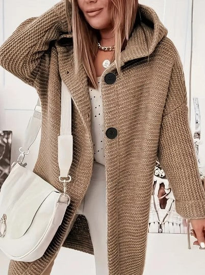 Cardigan comodo da donna | Con cappuccio