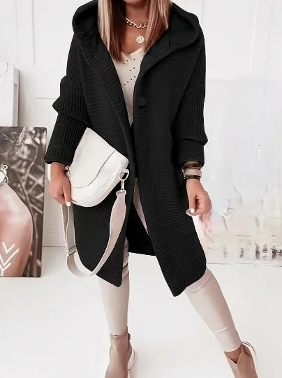 Cardigan comodo da donna | Con cappuccio