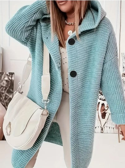 Cardigan comodo da donna | Con cappuccio