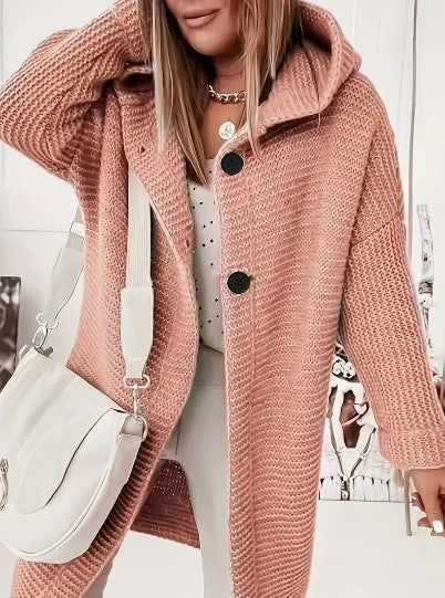 Cardigan comodo da donna | Con cappuccio