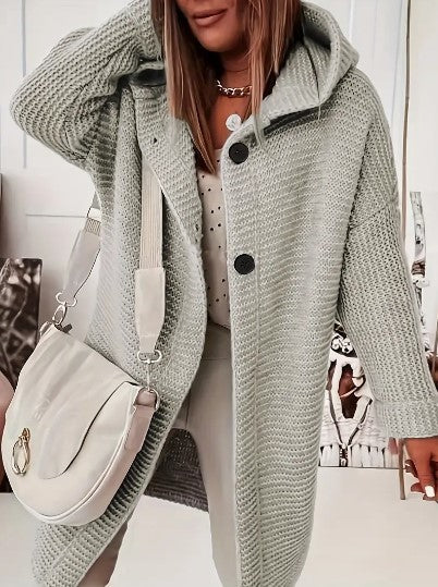 Cardigan comodo da donna | Con cappuccio