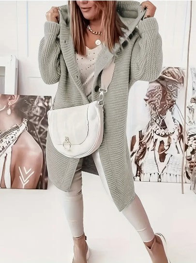 Cardigan comodo da donna | Con cappuccio
