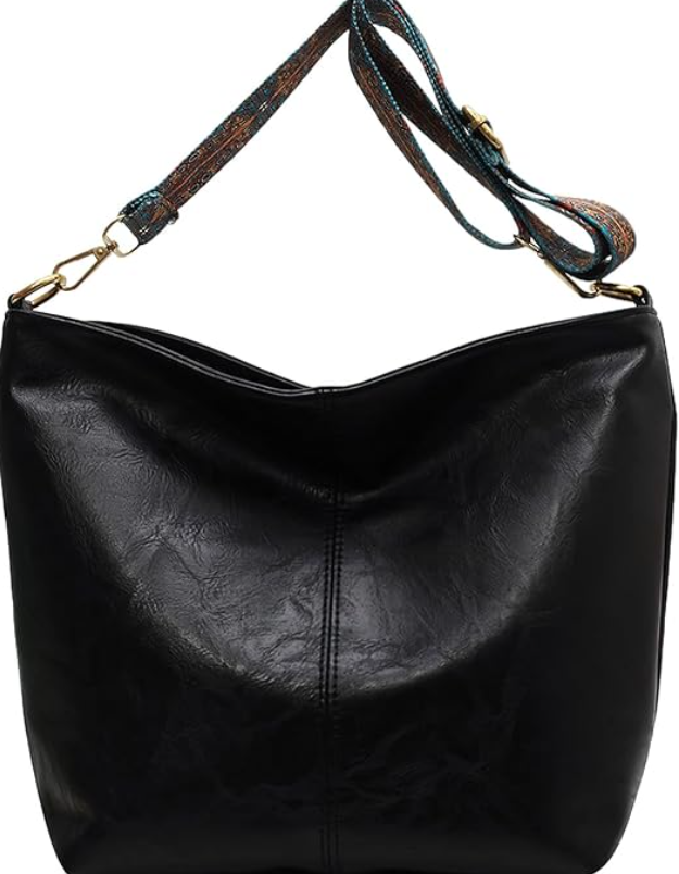 Borsa a tracolla in pelle ricamata vintage chic con dettagli artistici