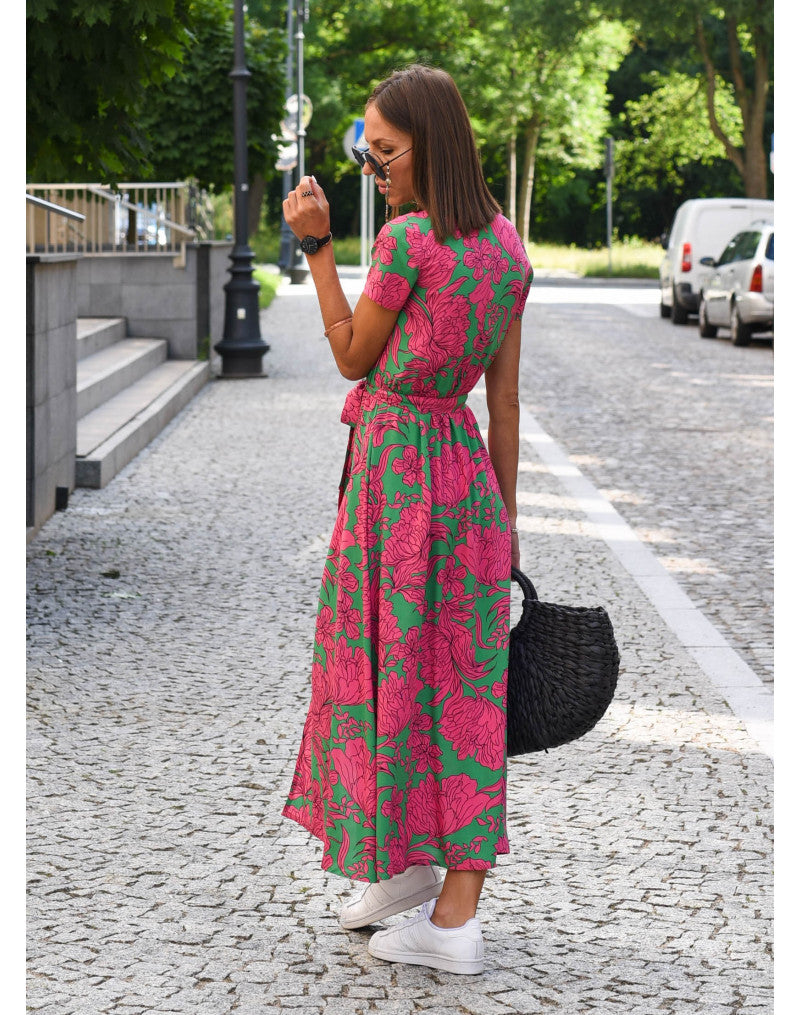 Maxi abito estivo con spacco di tendenza da donna