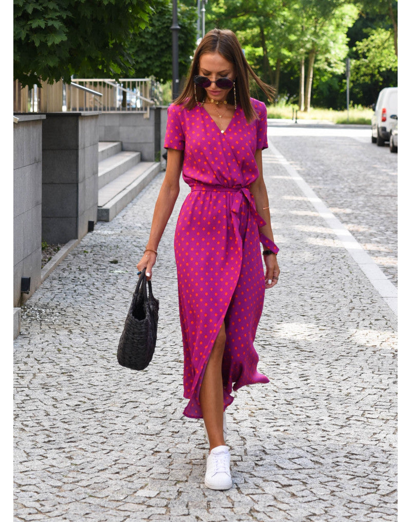Maxi abito estivo con spacco di tendenza da donna