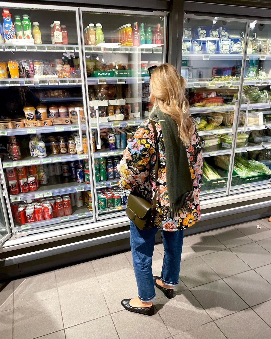 Dame vendbar quiltet jakke med farverigt blomsterprint - Tykkere og foret boheme-stil