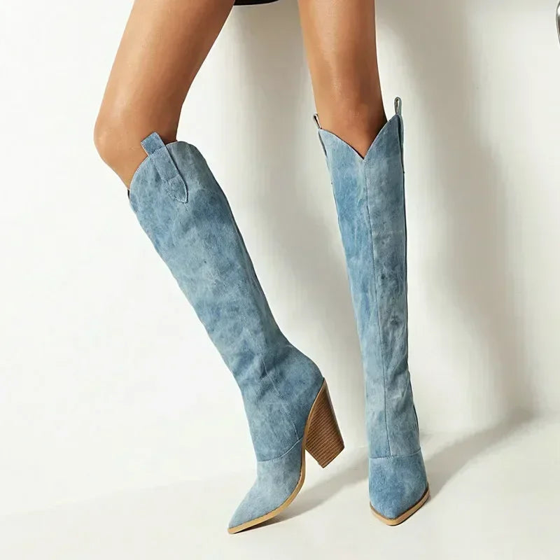 Stivali da cowboy da donna | Blu