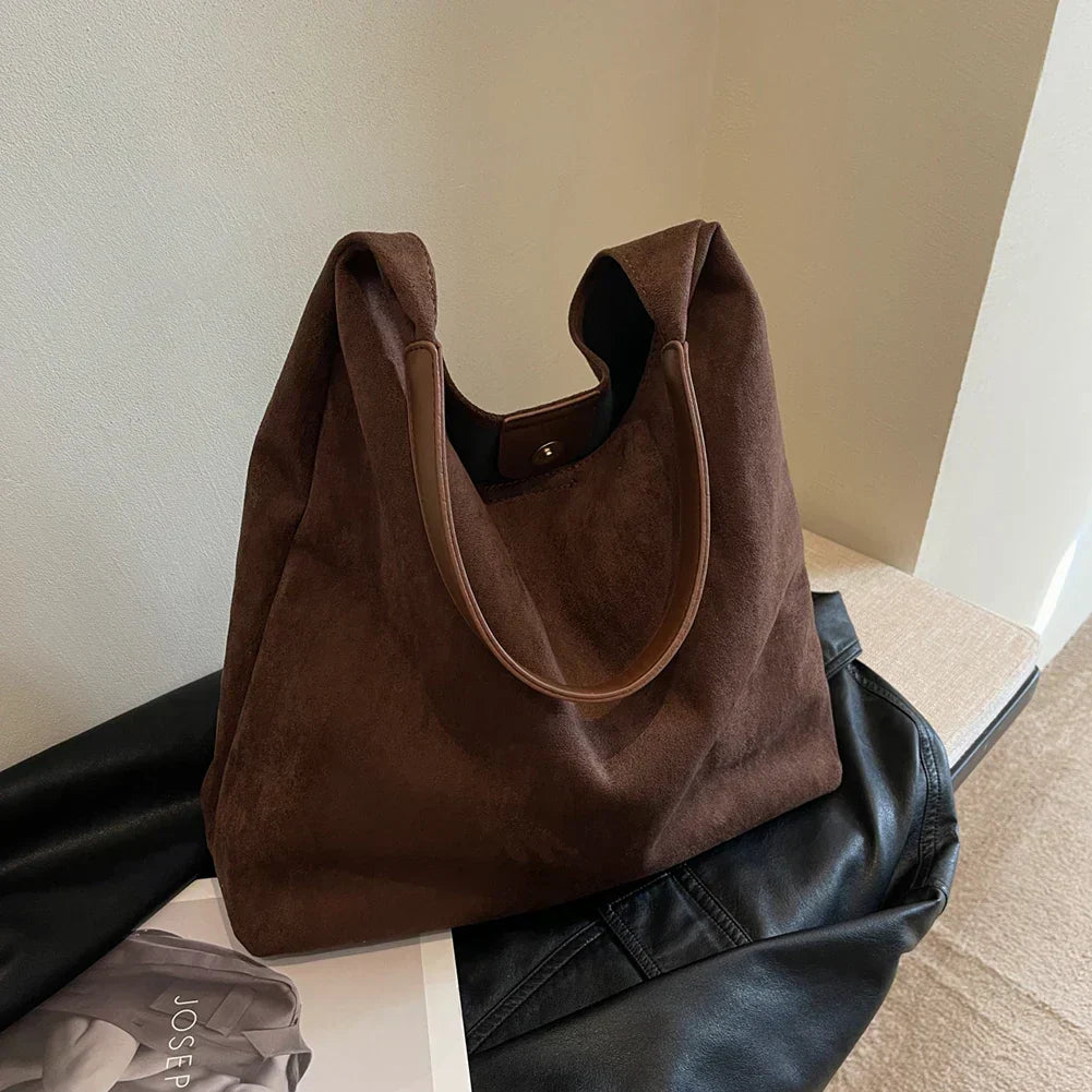 Borsa tote in pelle scamosciata di alta qualità per donna - elegante borsa per tutti i giorni