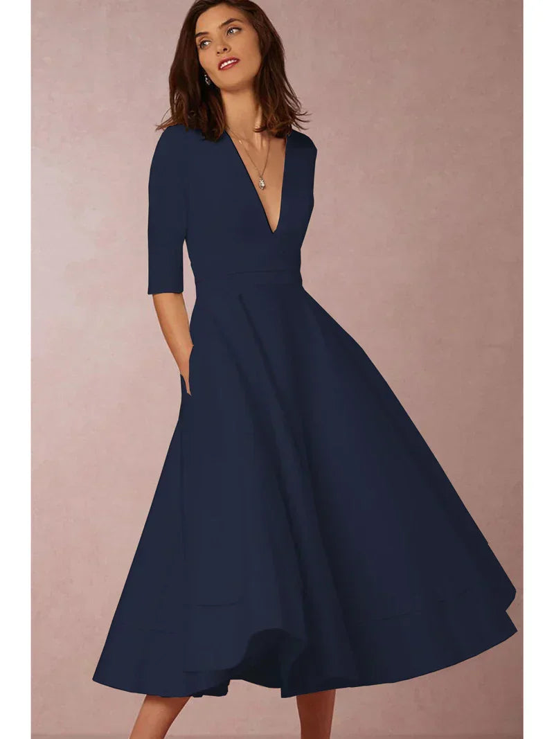 Abito Elegante da Cerimonia Donna a Linea Midi – Raffinato, Femminile, Comodo
