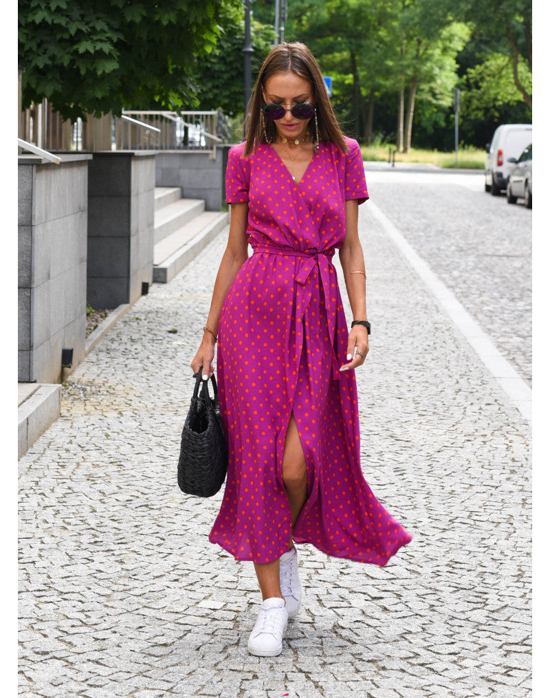 Maxi abito estivo con spacco di tendenza da donna