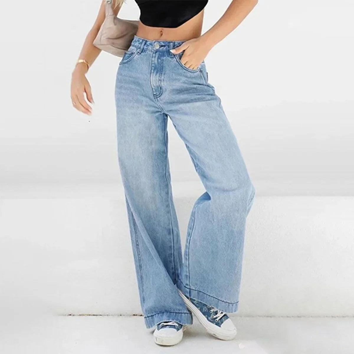 Jeans larghi da donna | Vita alta