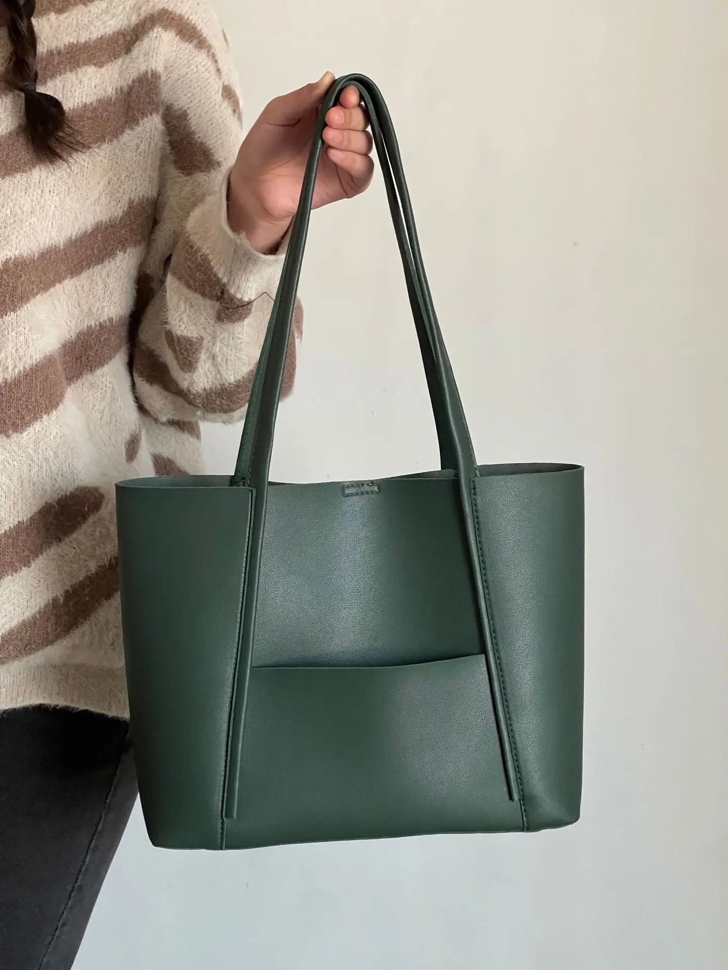 Borsa a tracolla in pelle resistente e spaziosa per donna - Borsa a tracolla chic