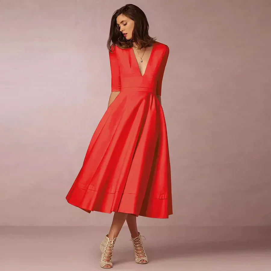 Abito Elegante da Cerimonia Donna a Linea Midi – Raffinato, Femminile, Comodo