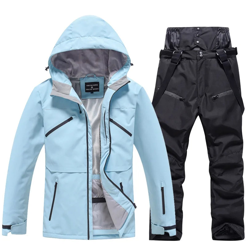 Tuta da sci invernale unisex isolata – Giacca e pantaloni traspiranti per lo snowboard