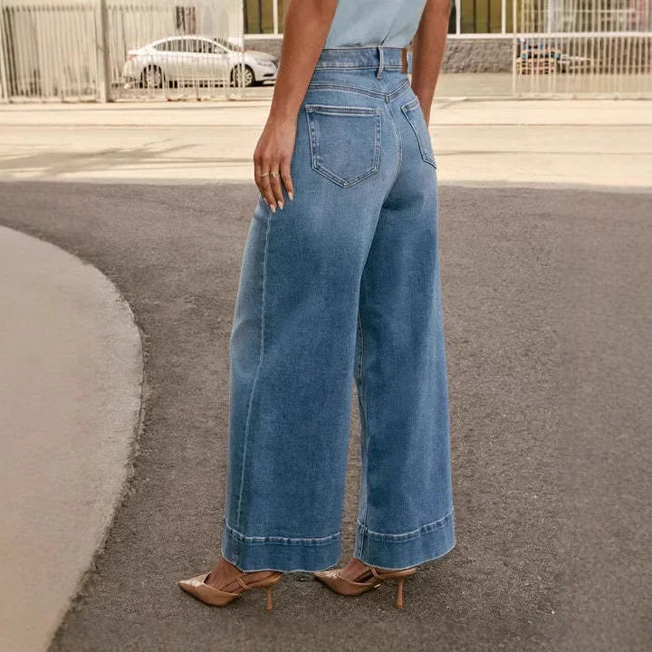 Jeans mom a gamba larga da donna | Vita alta