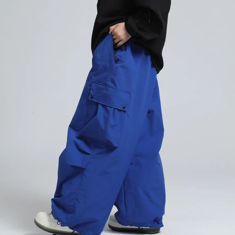 Pantaloni da sci unisex larghi – Pantaloni da snowboard traspiranti con cerniera e isolamento