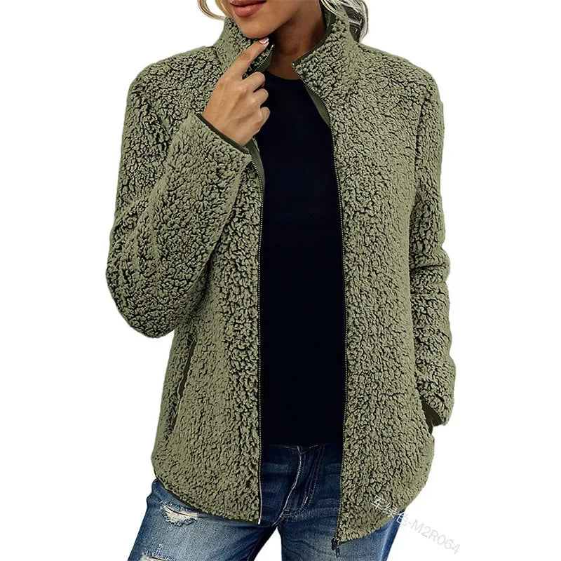 Giacca in pile di lusso da donna - calda ed elegante