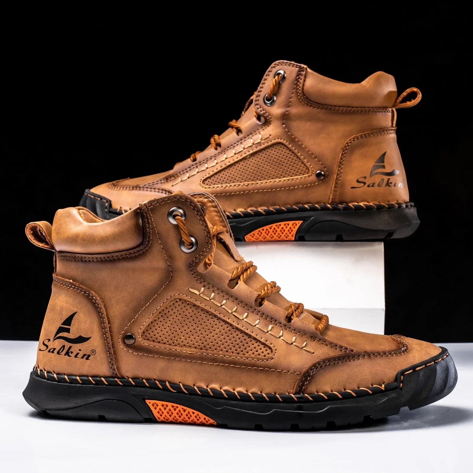Stivali da Uomo in Pelle Premium Comfort alla Caviglia