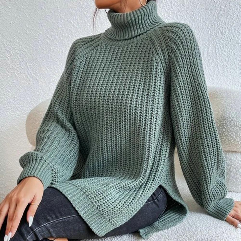 Maglione dolcevita lavorato a maglia alla moda da donna