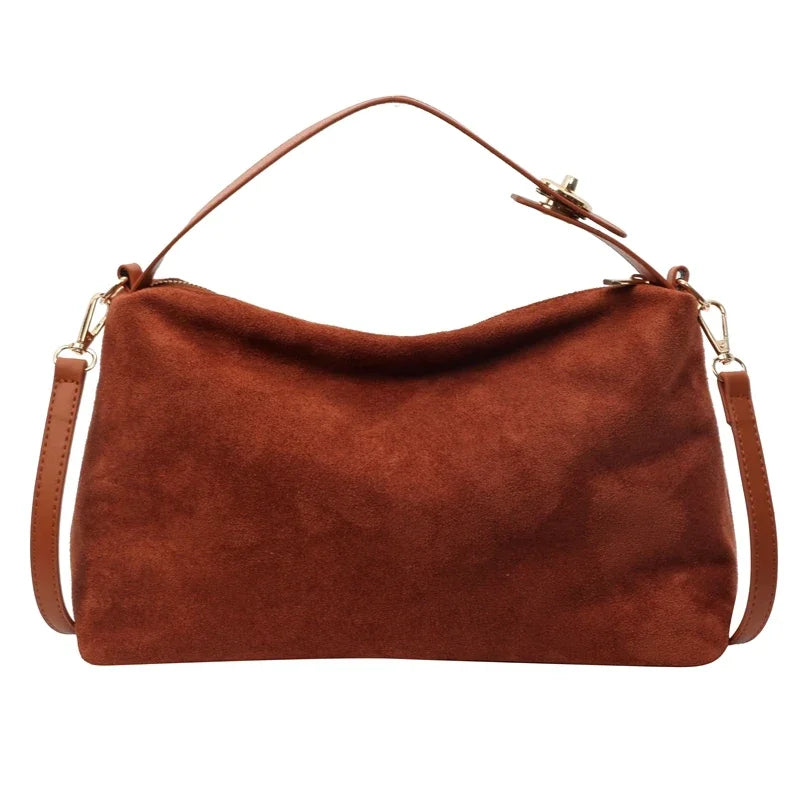 Borsa a tracolla in pelle scamosciata da donna