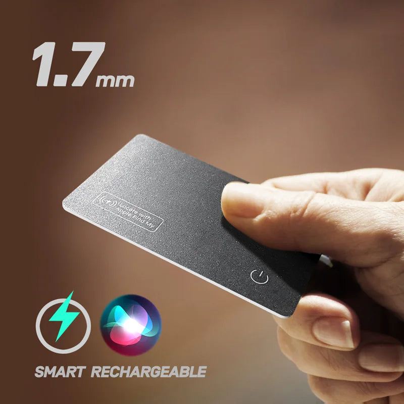 Mini localizzatore GPS con ricarica wireless - Tag di localizzazione per portafoglio per iPhone e dispositivi Apple, compatibile con Trova il mio, sostituzione AirTag