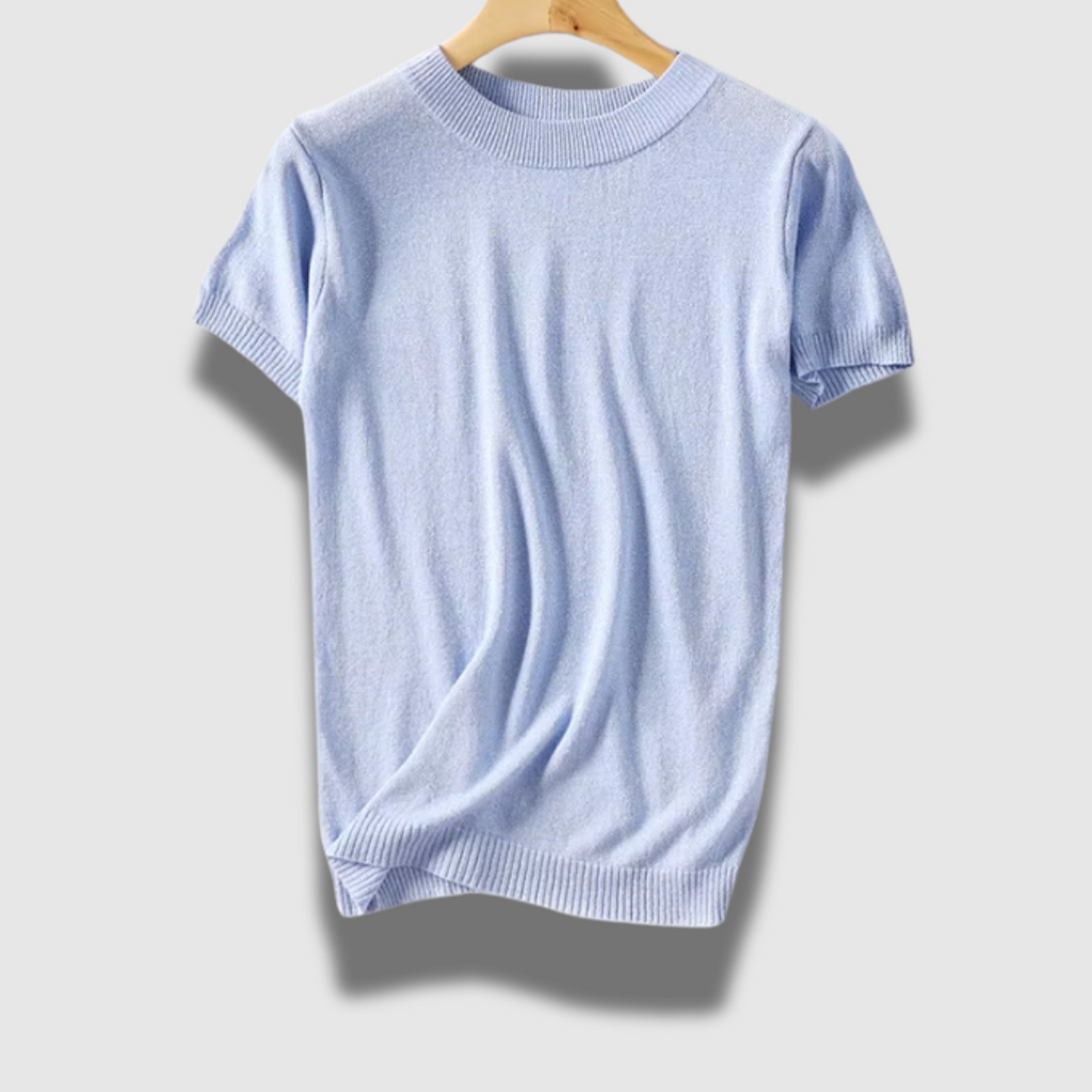 Maglione donna chic leggero a maniche corte lucido