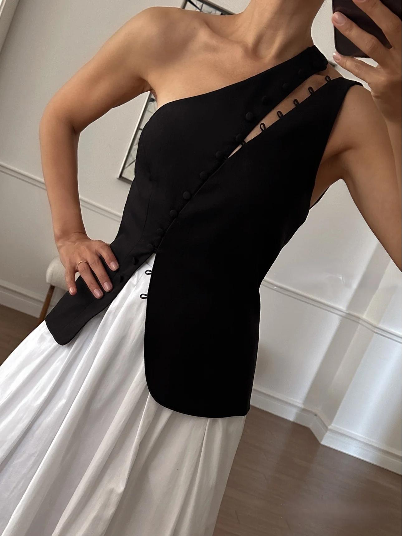 Top monospalla da donna