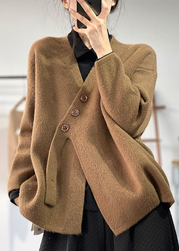 Elegante maglione asimmetrico lavorato a maglia donna - Maglieria invernale spessa comoda