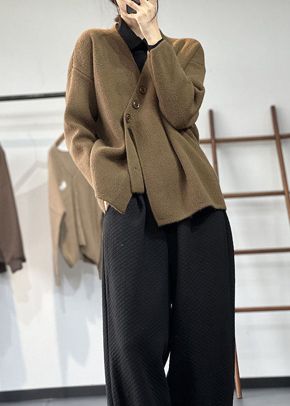 Elegante maglione asimmetrico lavorato a maglia donna - Maglieria invernale spessa comoda