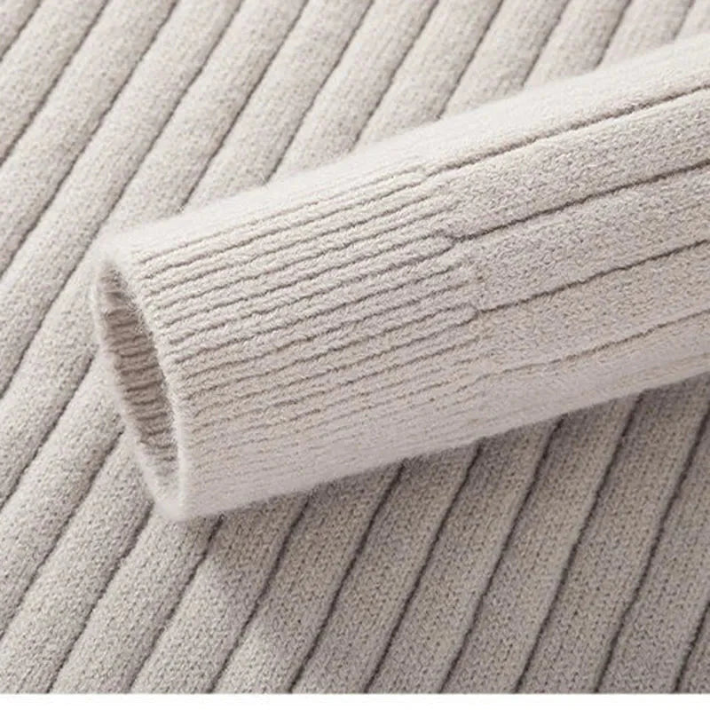 Maglione da uomo con mezza zip a coste morbide - Spun Blend con collo alto