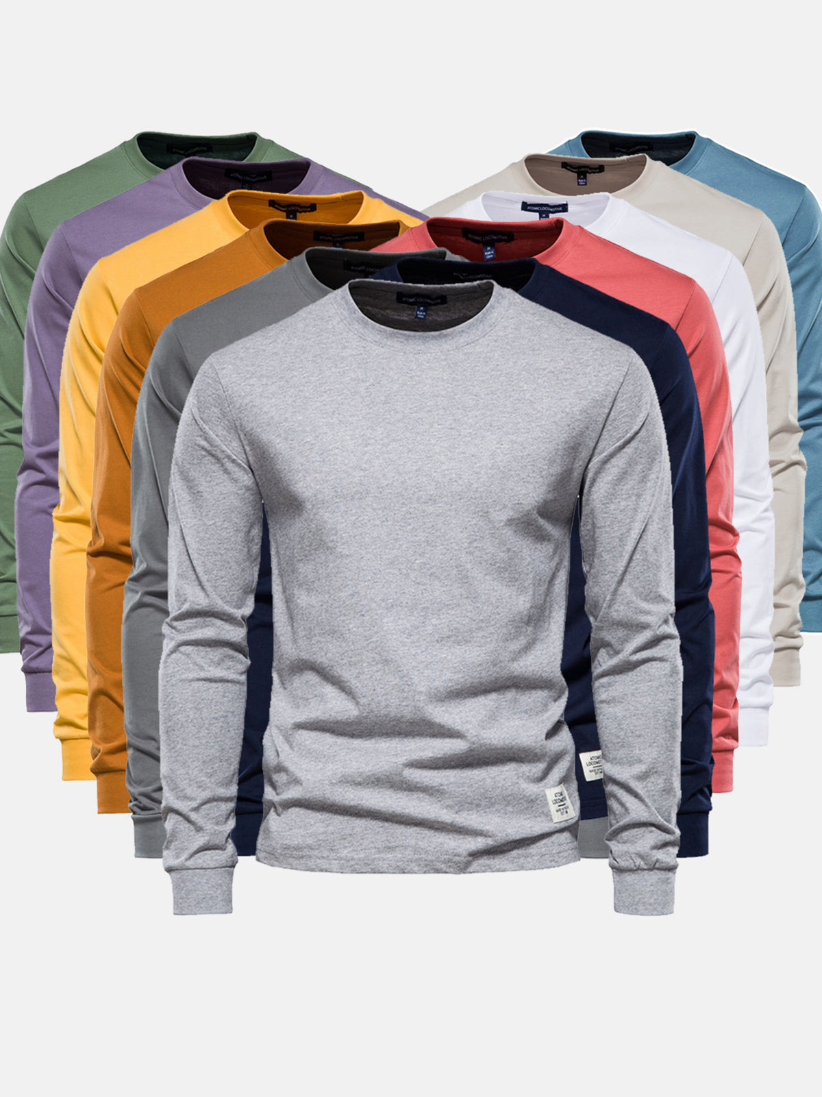 T-shirt da uomo in cotone a maniche lunghe - Casual girocollo
