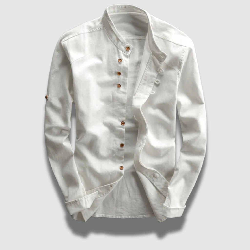 Camicia giapponese lunga da uomo con bottoni