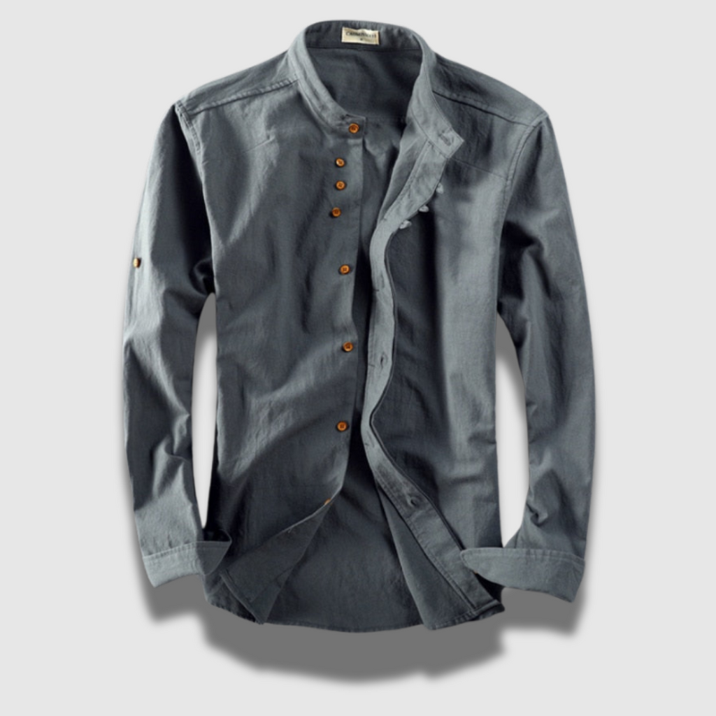 Camicia giapponese lunga da uomo con bottoni