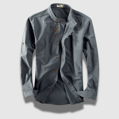 Camicia giapponese lunga da uomo con bottoni