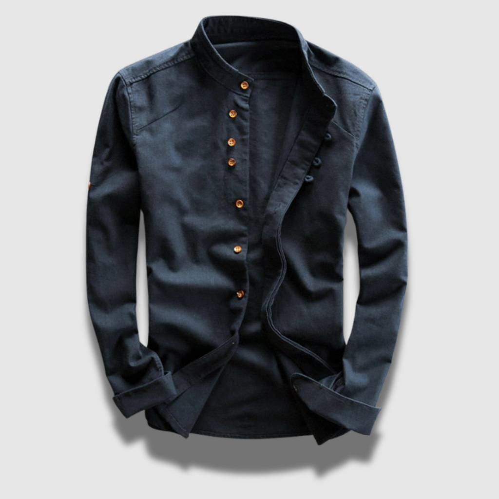 Camicia giapponese lunga da uomo con bottoni
