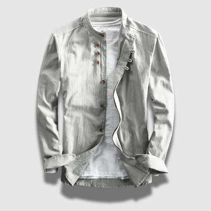 Camicia giapponese lunga da uomo con bottoni