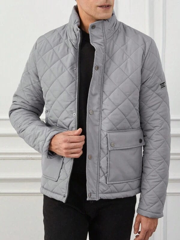 Giacca Piumino Trapuntata Geometrica da Uomo – Vestibilità Regolare e Confortevole