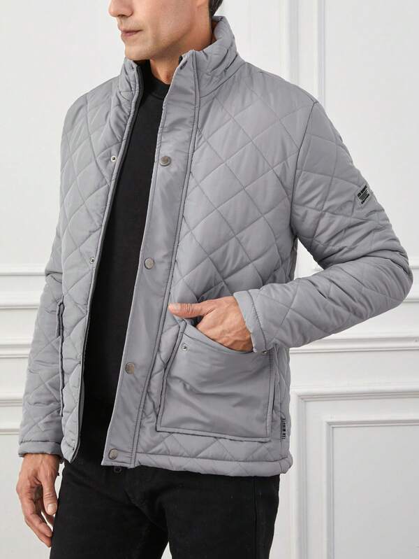 Giacca Piumino Trapuntata Geometrica da Uomo – Vestibilità Regolare e Confortevole
