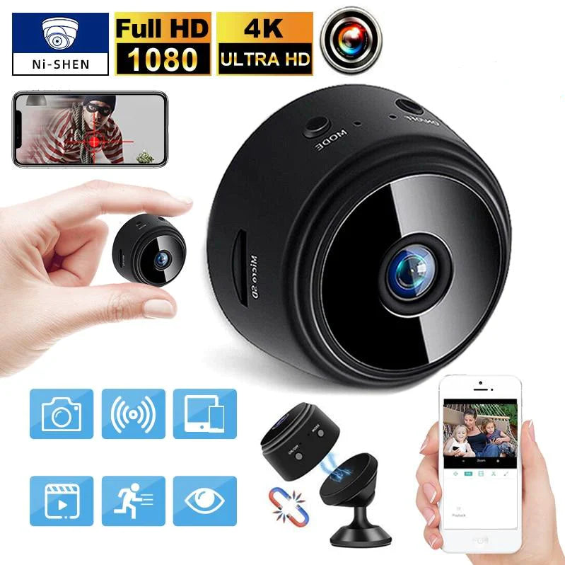 Telecamera di Sicurezza WiFi Wireless 1080P – Sistema di Sorveglianza Smart per Interno Esterno con Visione Notturna, Rilevamento Movimento, Audio e Controllo via App