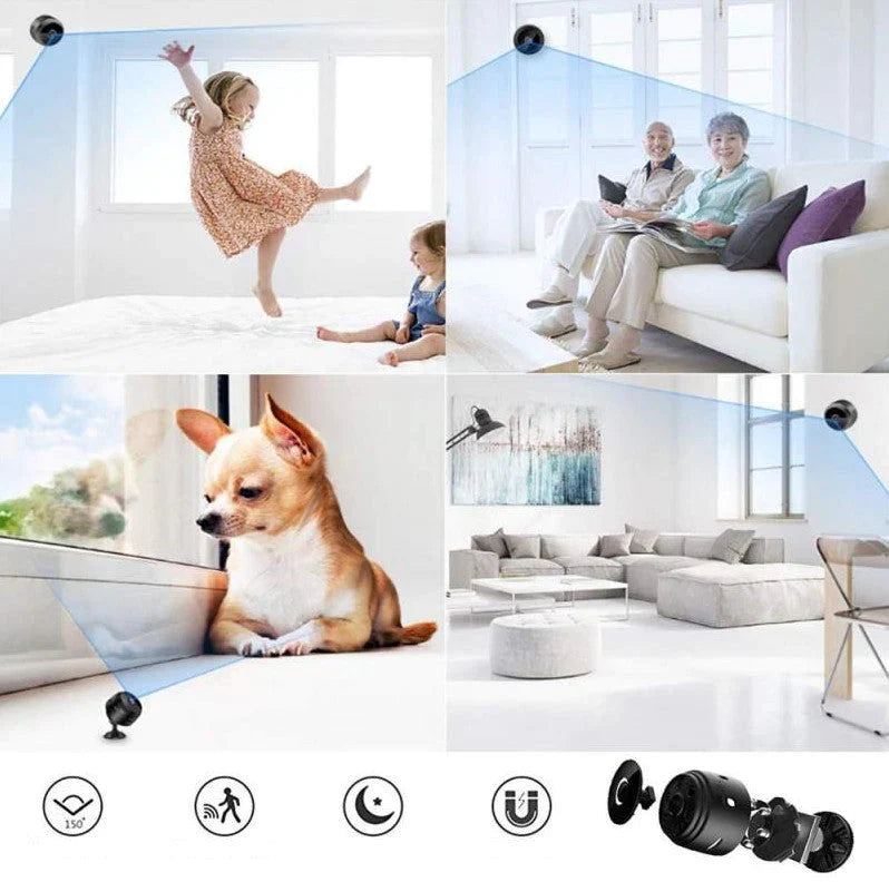 Telecamera di Sicurezza WiFi Wireless 1080P – Sistema di Sorveglianza Smart per Interno Esterno con Visione Notturna, Rilevamento Movimento, Audio e Controllo via App