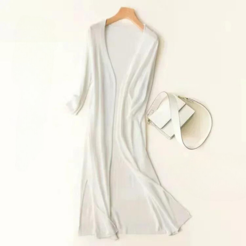 Cardigan lungo da donna - Elegante cardigan leggero per un look stiloso e arioso