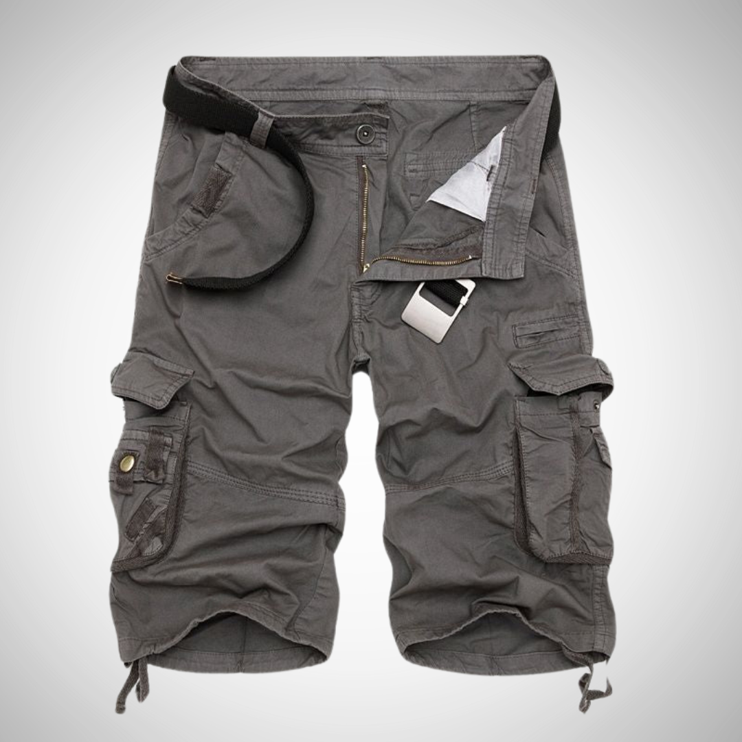 Pantaloncini cargo da uomo – Bermuda multitasche con cintura inclusa