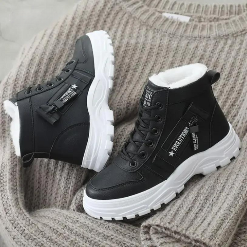 Stivali invernali eleganti da donna - Comodi stivali con lacci e fodera in pile
