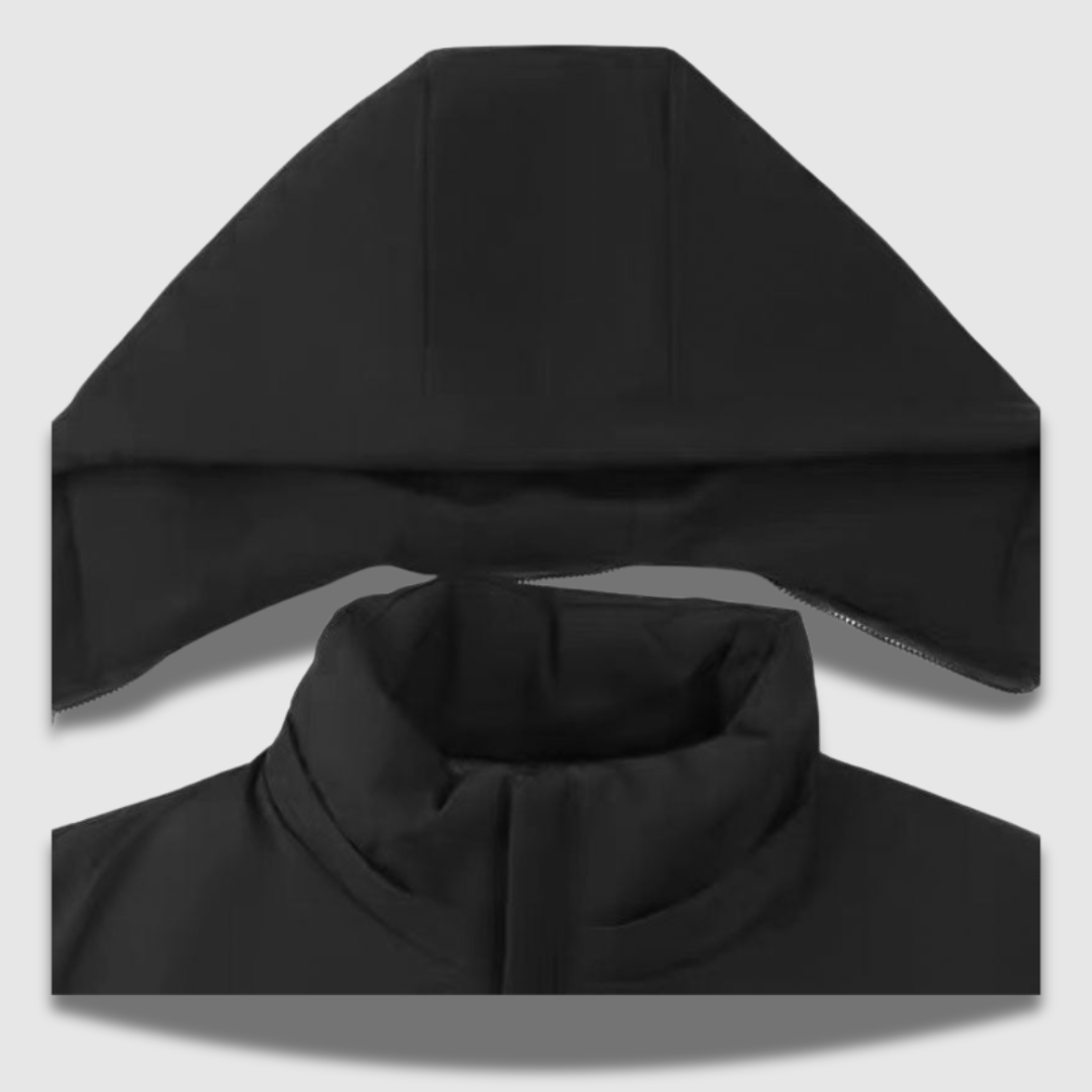 Giacca elegante da uomo con cappuccio e zip foderata in pile