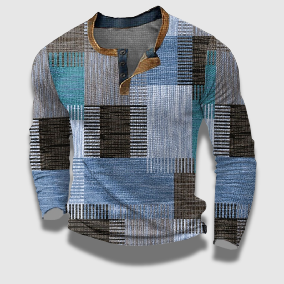 Maglia classica da uomo con mezza zip multicolore