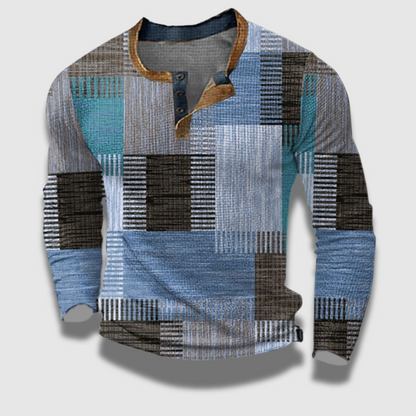 Maglia classica da uomo con mezza zip multicolore